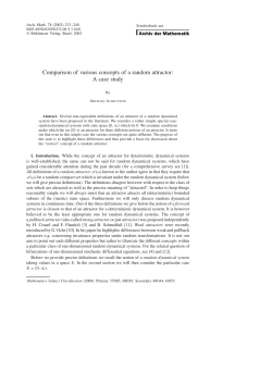 Comparison of various concepts of a random attractor: A case study