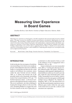 Measuring User Experience in Board Games