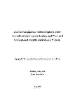 Customer engagement methodologies in water price setting