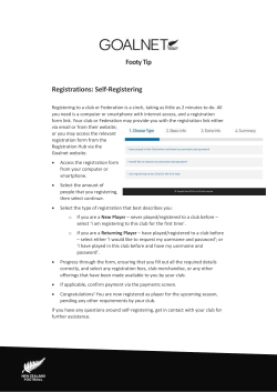 Self &ndash; Registering