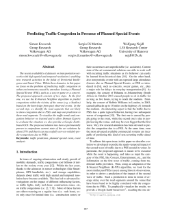 Predicting Traffic Congestion in Presence of Planned Special Events