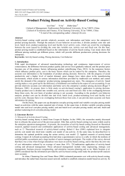 Product Pricing Based on Activity-Based Costing