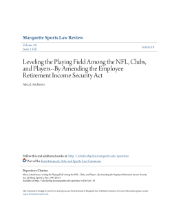 Leveling the Playing Field Among the NFL, Clubs, and Players-