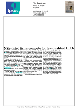 NSElisted firms compete for few qualified CFOs