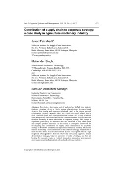 Contribution of supply chain to corporate strategy