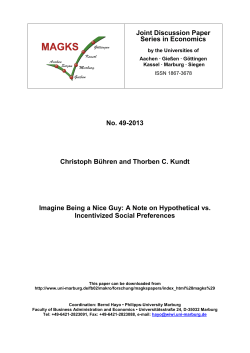 Imagine Being a Nice Guy: A Note on Hypothetical vs