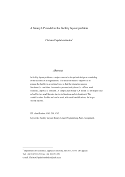A binary LP model to the facility layout problem Abstract