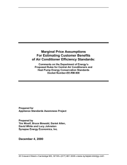 Marginal Price Assumptions For Estimating Customer Benefits of Air