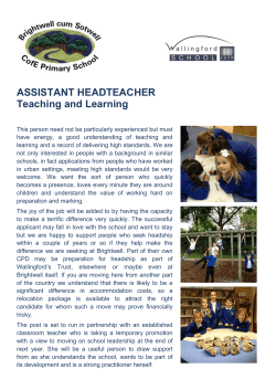 Person Specification - Brightwell Primary School