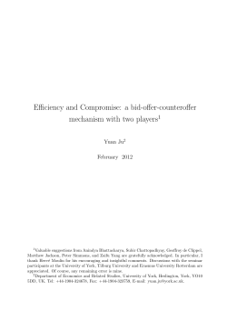 Efficiency and Compromise: a bid-offer