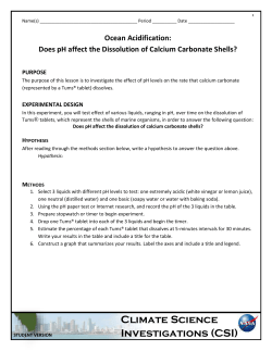 Ocean Acidification: Does pH Affect the Dissolution of Calcium