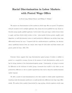 Racial Discrimination in Labor Markets with