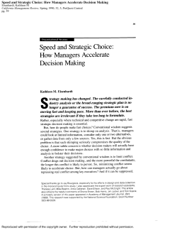 Speed and Strategic Choice: How Managers