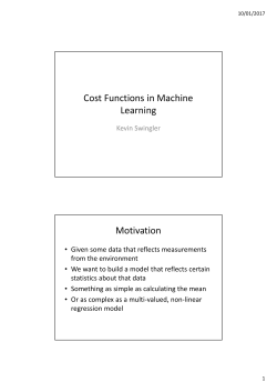 Cost Functions in Machine Learning Motivation