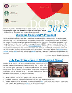 July Event: Welcome to DC Baseball Game! Welcome from DCCPA