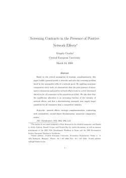 Screening Contracts in the Presence of Positive Network Effects