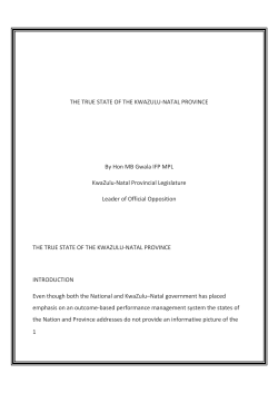 the true state of the kwazulu province 2