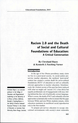 Racism 2.0 and the Death of Social and Cultural Foundations of