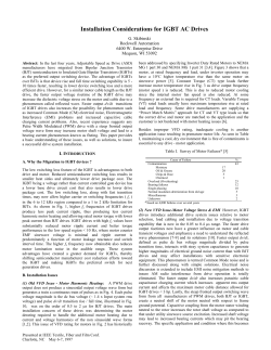 Installation Considerations for IGBT AC Drives