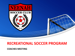 recreational soccer program coaches meeting