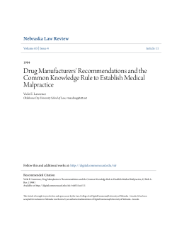 Drug Manufacturers` Recommendations and the Common