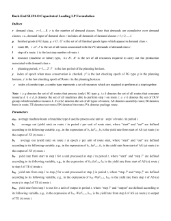 Back-End SLIM-O Capacitated Loading LP Formulation