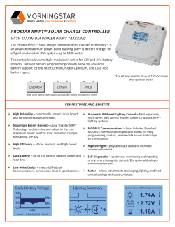 PROSTAR MPPT™ SOLAR CHARGE CONTROLLER
