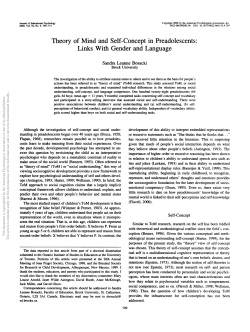 Theory of Mind and Self-Concept in Preadolescents