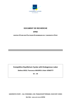 DOCUMENT DE RECHERCHE EPEE Competitive Equilibrium