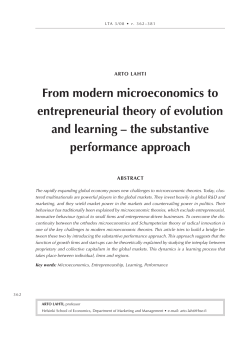 from modern microeconomics to entrepreneurial theory of evolution