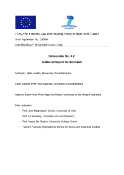 National Report for Scotland - ePrints Soton