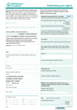 Authorising your agent - Robert Lewis Accountants