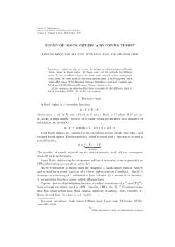 DESIGN OF BLOCK CIPHERS AND CODING THEORY 1