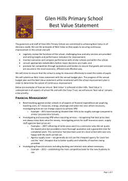 Best Value Statement - School