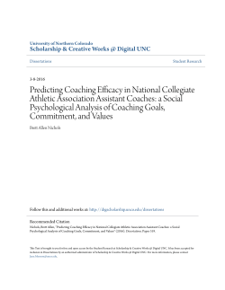 Predicting Coaching Efficacy in National Collegiate Athletic