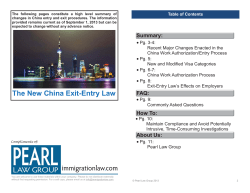 The New China Exit-Entry Law