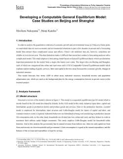 Developing a Computable General Equilibrium Model: Case Studies