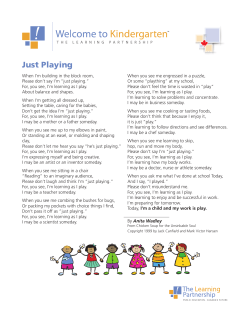 Just Playing - The Learning Partnership