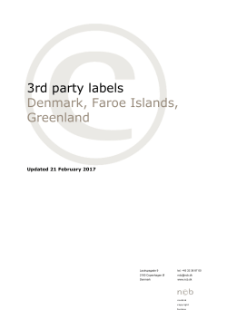 3rd party labels Denmark, Faroe Islands, Greenland