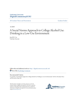 A Social Norms Approach to College Alcohol Use