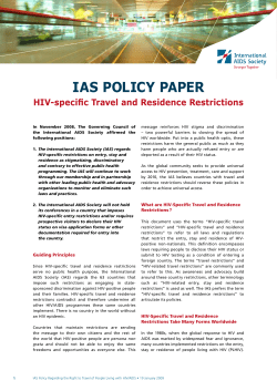 Travel restrictions - International AIDS Society