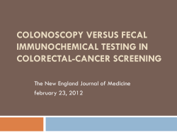 Colonoscopy versus Fecal Immunochemical Testing in Colorectal