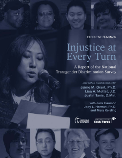Injustice at Every Turn - National Transgender Discrimination Survey