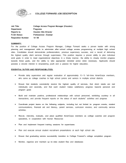 job description - College Forward