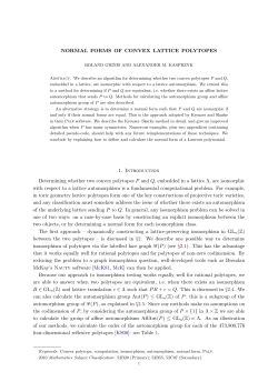 NORMAL FORMS OF CONVEX LATTICE POLYTOPES 1