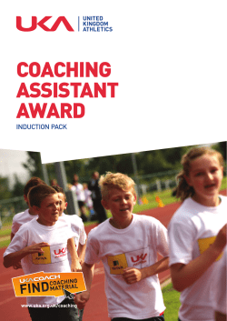 Coaching Assistant Award Booklet J6680