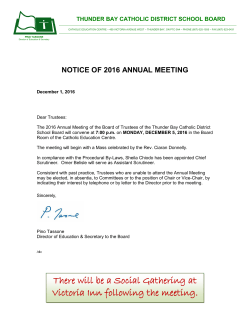 There will be a Social Gathering at Victoria Inn following the meeting.