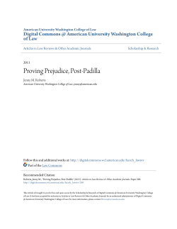 Proving Prejudice, Post-Padilla - Digital Commons @ American