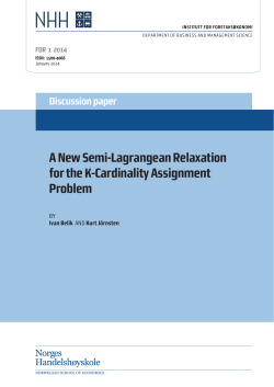 A New Semi-Lagrangean Relaxation for the K