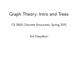 Graph Theory: Intro and Trees